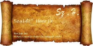 Szaló Henrik névjegykártya