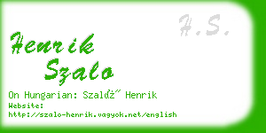 henrik szalo business card